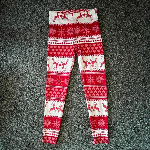 Super comfy red and white reindeer leggings - Picture 1 of 4